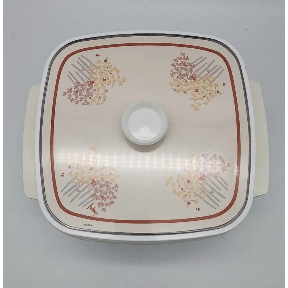 Vintage Thermo Serv Insulated Serving Casserole Vegetable Dish Floral Audry 1984